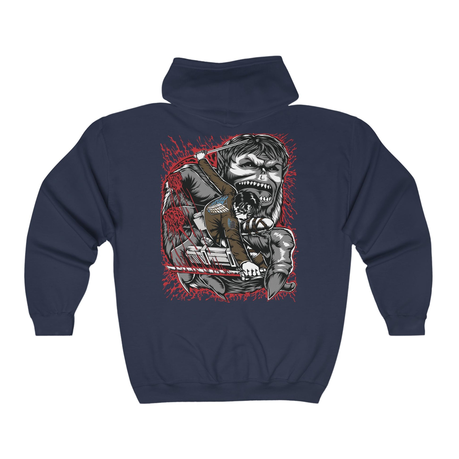 Attack on Titan Levi vs Zeke Hoodie Custom Graphic Zip Hoodie