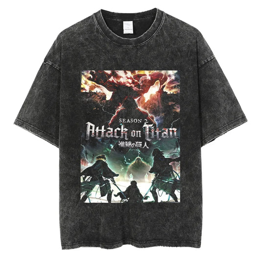 Attack On Titan Season 2 Shirt Vintage Style Anime Shirt