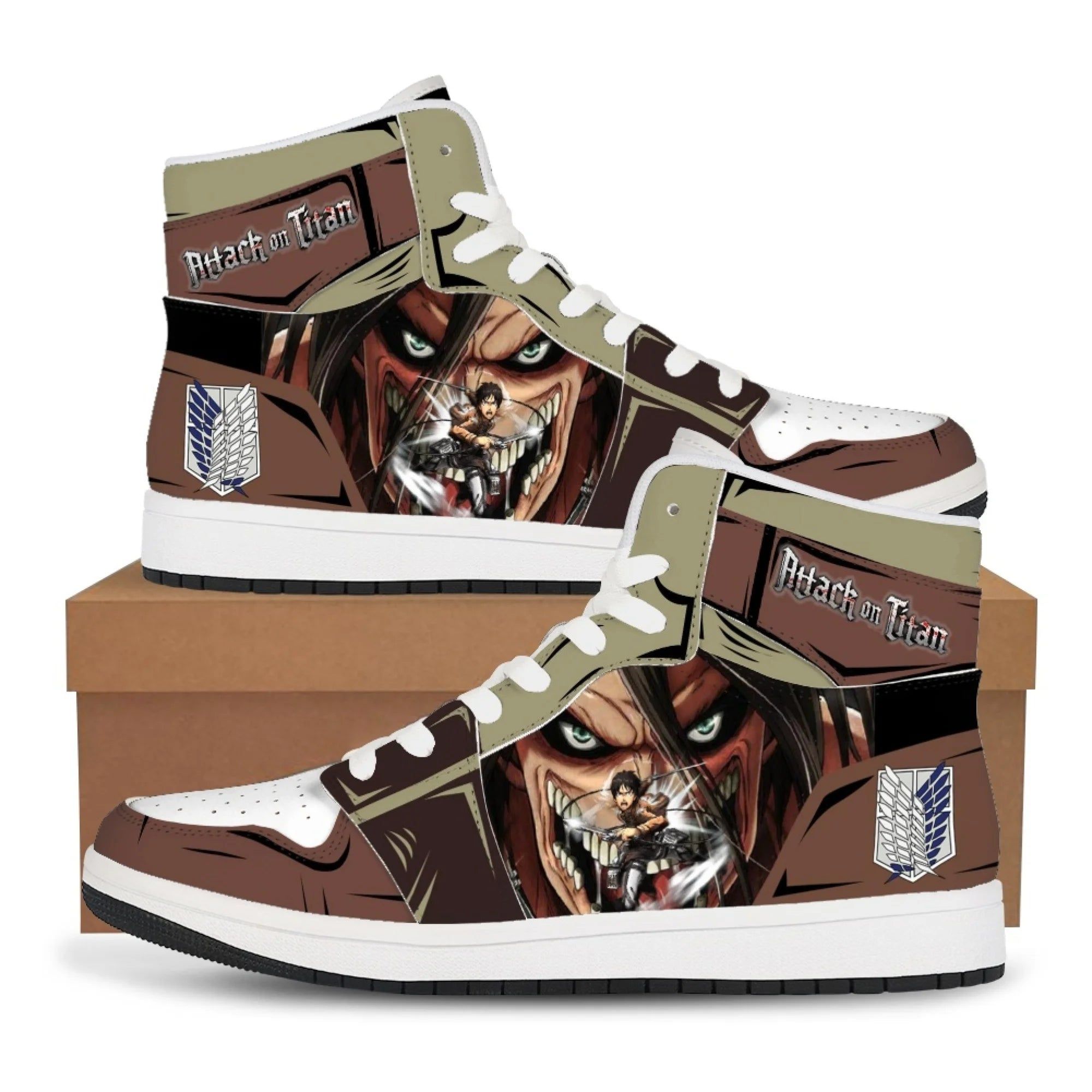 Attack On Titan Shoes Eren High Top Basketball Shoes Cosplay