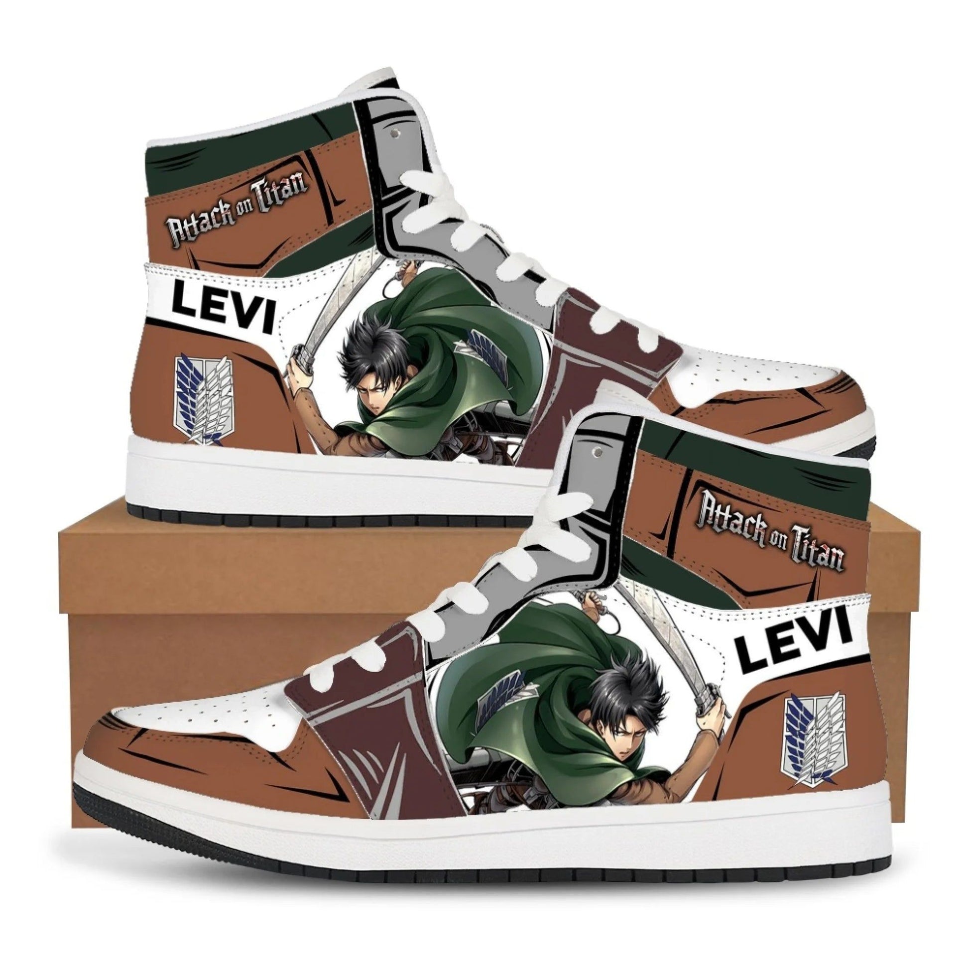 Attack On Titan Shoes Levi High Top Basketball Shoes Cosplay