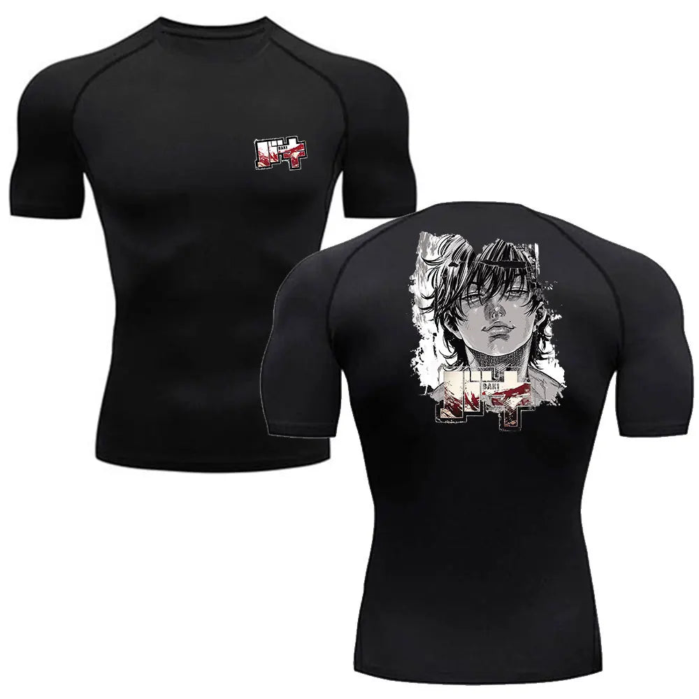 Baki Anime Compression Shirt – Men's Breathable Rash Guard