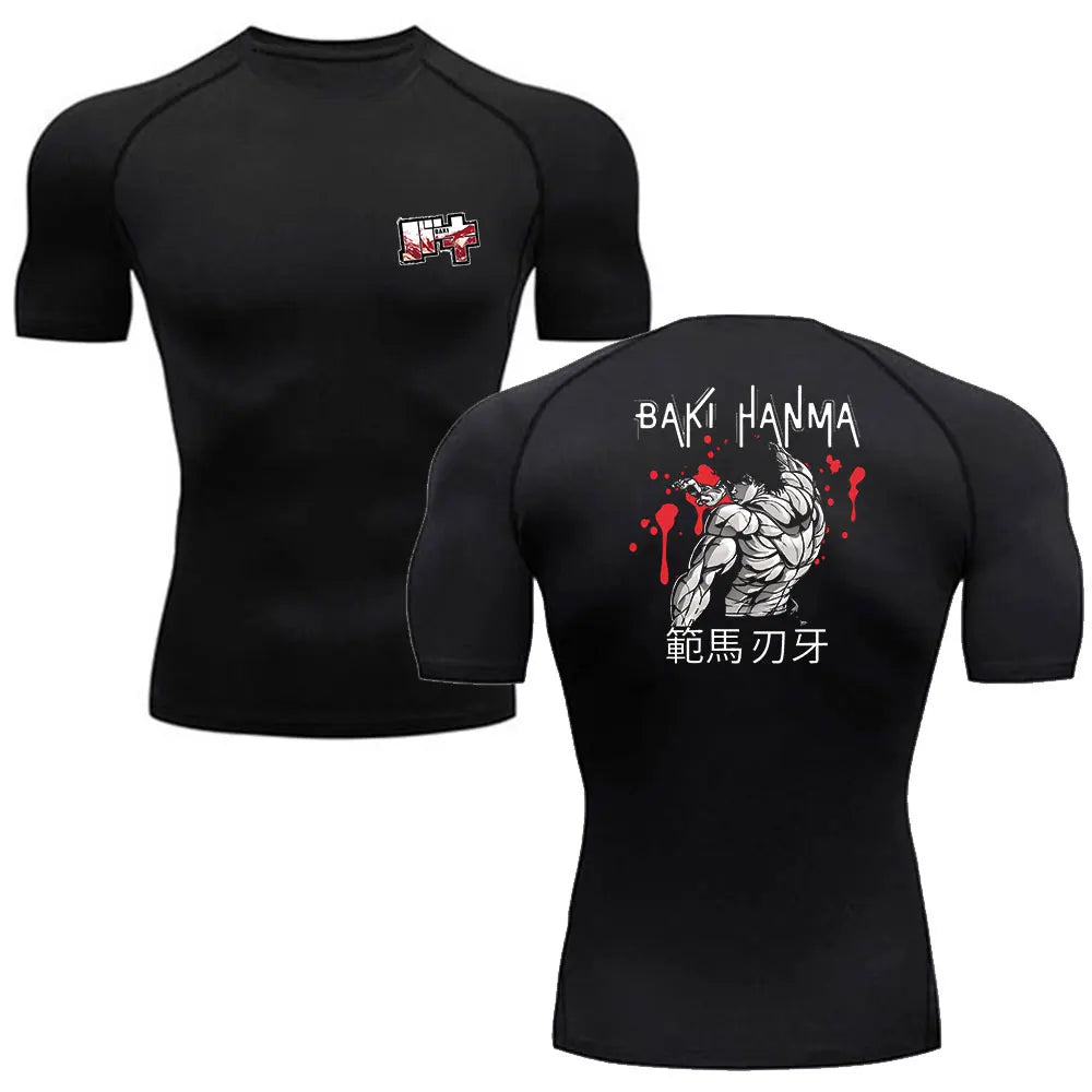 Baki Anime Compression Shirt – Men's Breathable Rash Guard