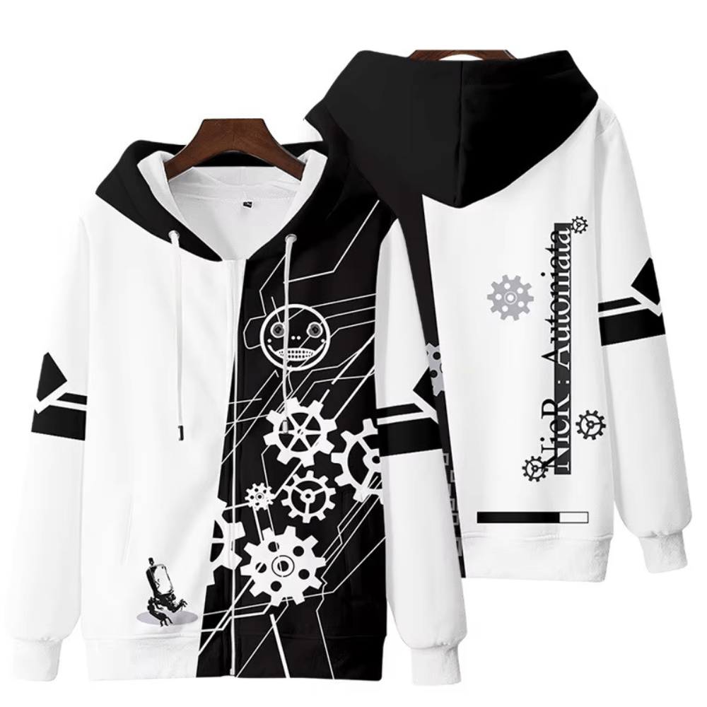 NieR Automata Hoodie Zip Up Jacket Fleece Anime Hoodie