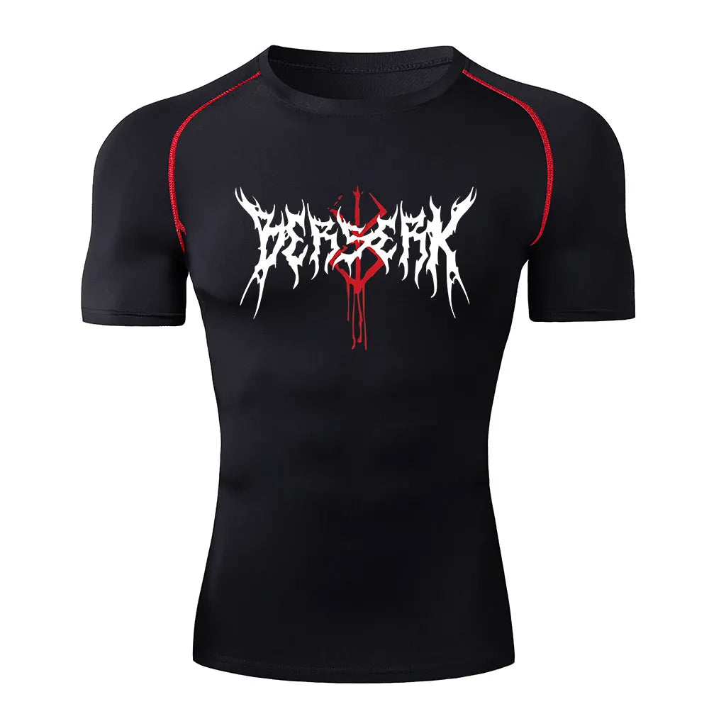 Berserk Anime Compression Shirt Men's Breathable Rash Guard Activewear