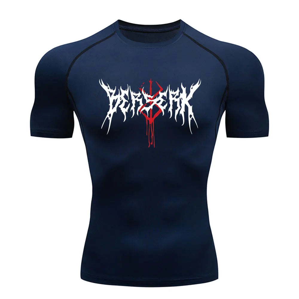 Berserk Anime Compression Shirt Men's Breathable Rash Guard Activewear