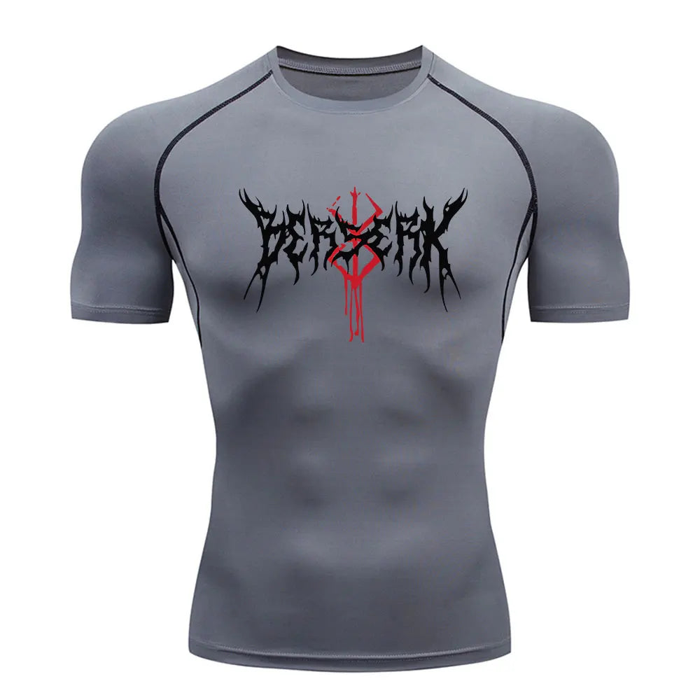 Berserk Anime Compression Shirt Men's Breathable Rash Guard Activewear