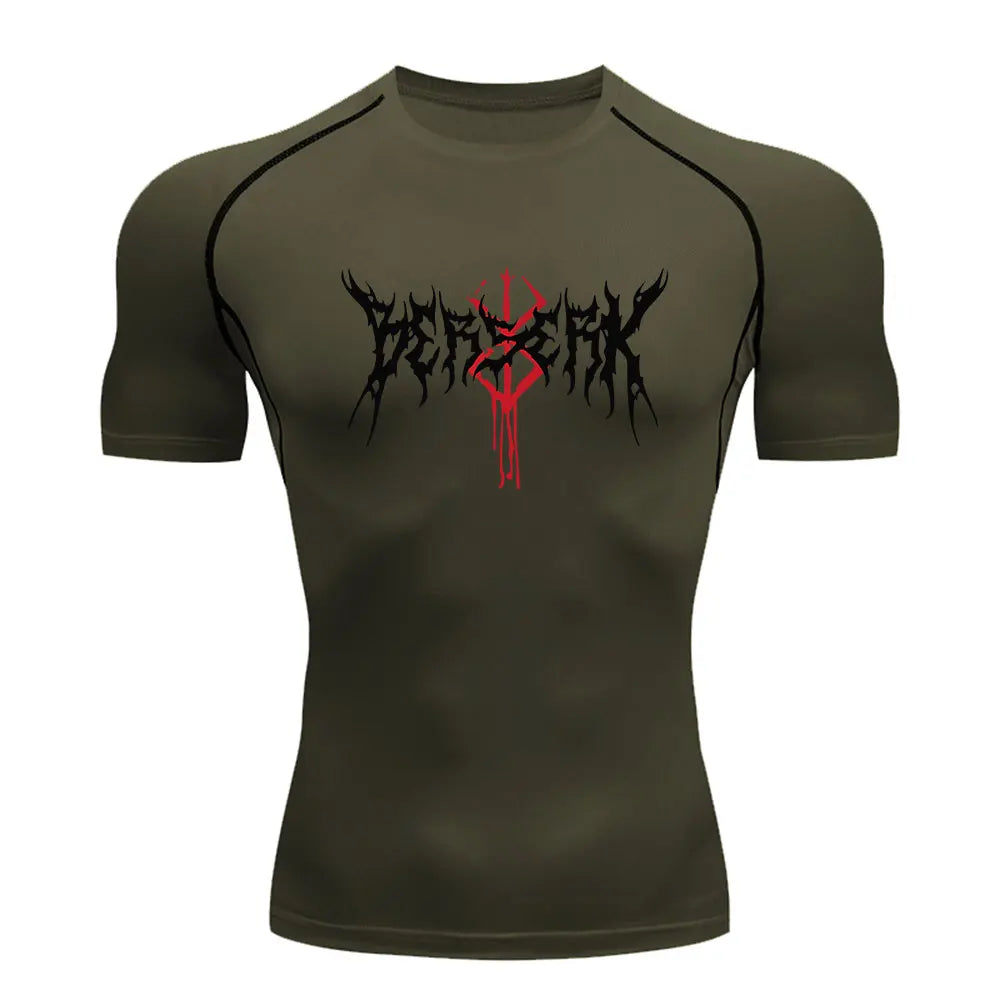 Berserk Anime Compression Shirt Men's Breathable Rash Guard Activewear
