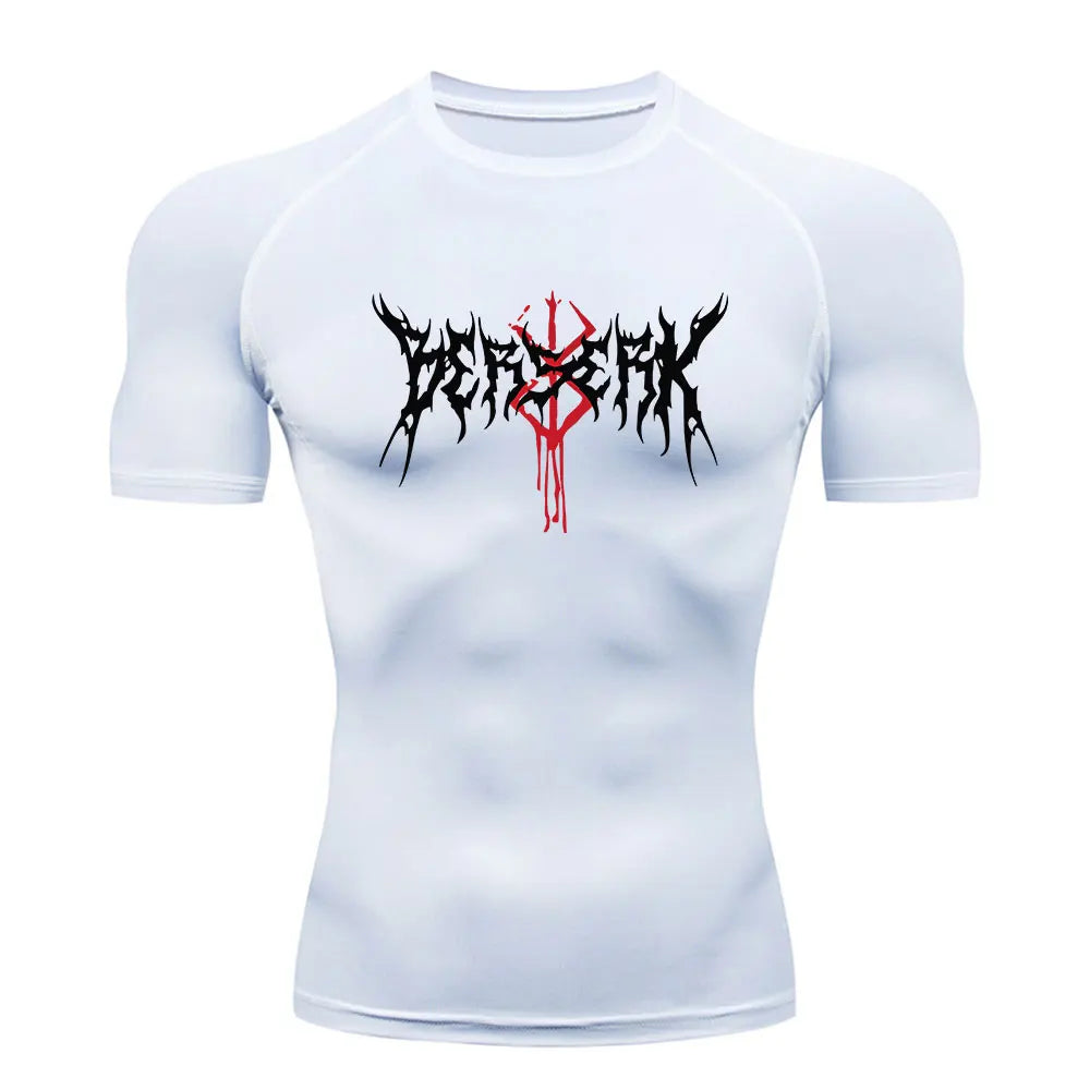 Berserk Anime Compression Shirt Men's Breathable Rash Guard Activewear