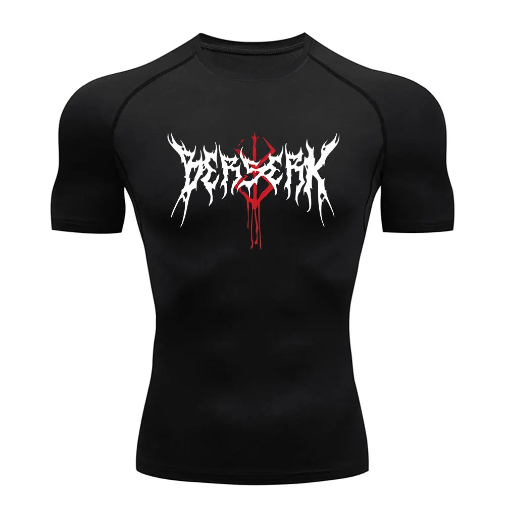 Berserk Anime Compression Shirt Men's Breathable Rash Guard Activewear