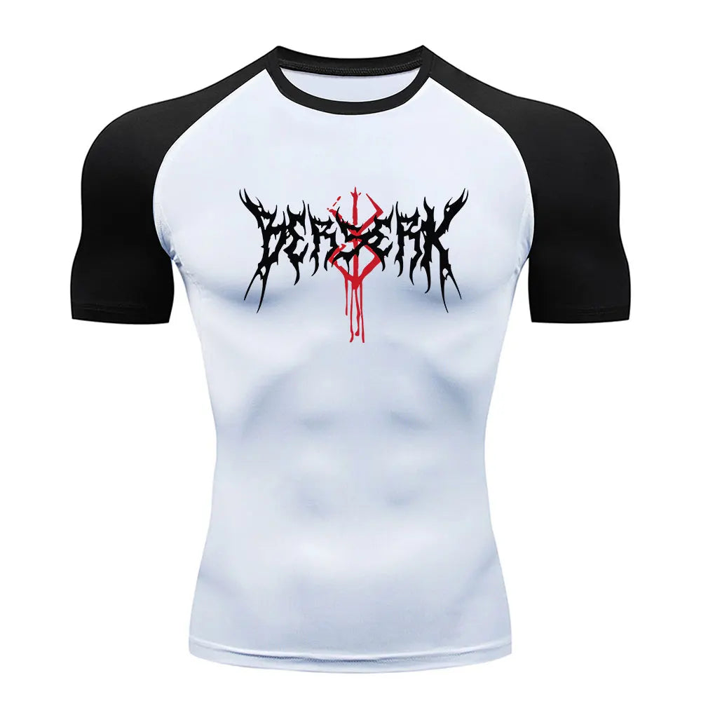 Berserk Anime Compression Shirt Men's Breathable Rash Guard Activewear