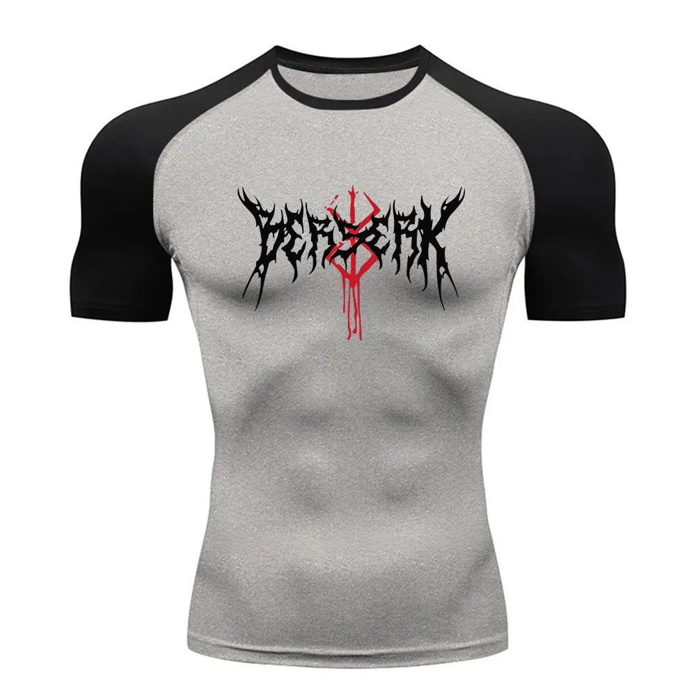 Berserk Anime Compression Shirt Men's Breathable Rash Guard Activewear