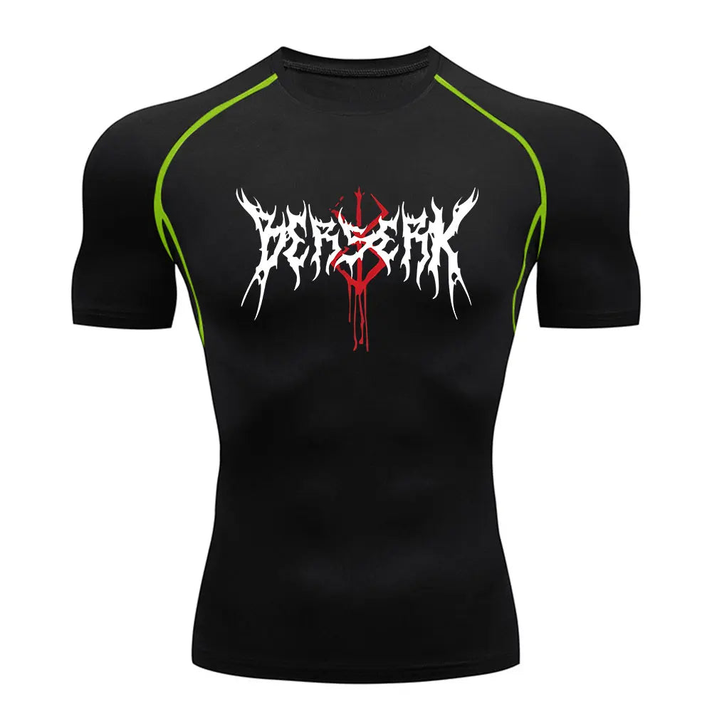 Berserk Anime Compression Shirt Men's Breathable Rash Guard Activewear