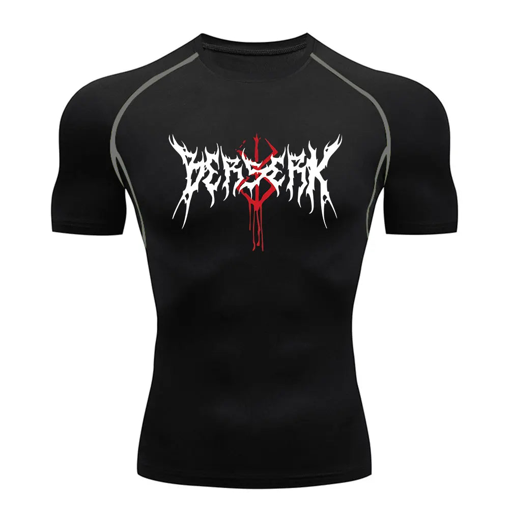 Berserk Anime Compression Shirt Men's Breathable Rash Guard Activewear