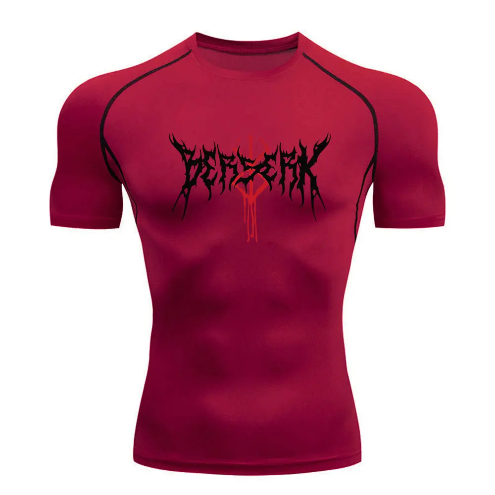 Berserk Anime Compression Shirt Men's Breathable Rash Guard Activewear