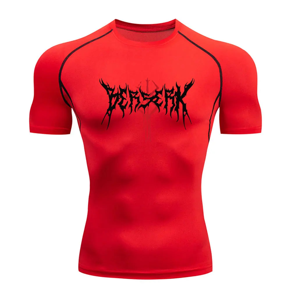 Berserk Anime Compression Shirt Men's Breathable Rash Guard Activewear