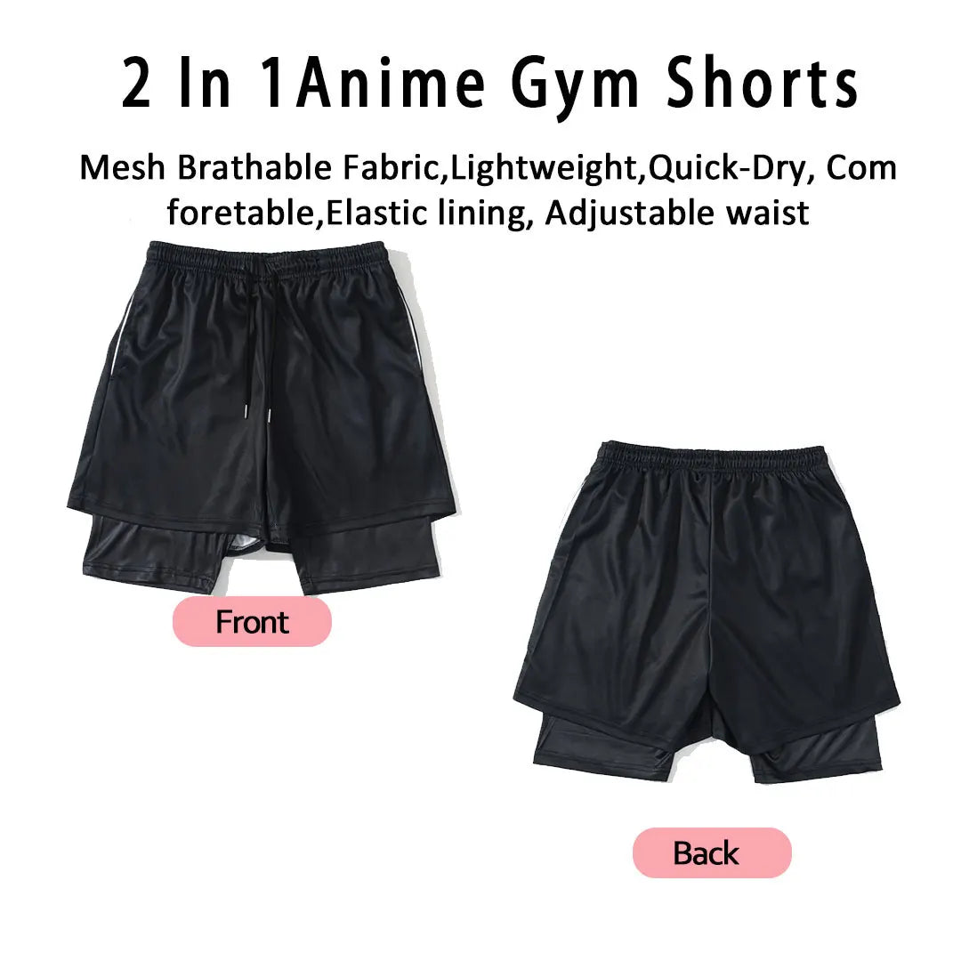 Berserk Style Compression Shirt & Shorts Set - Anime Workout Set Rash Guard