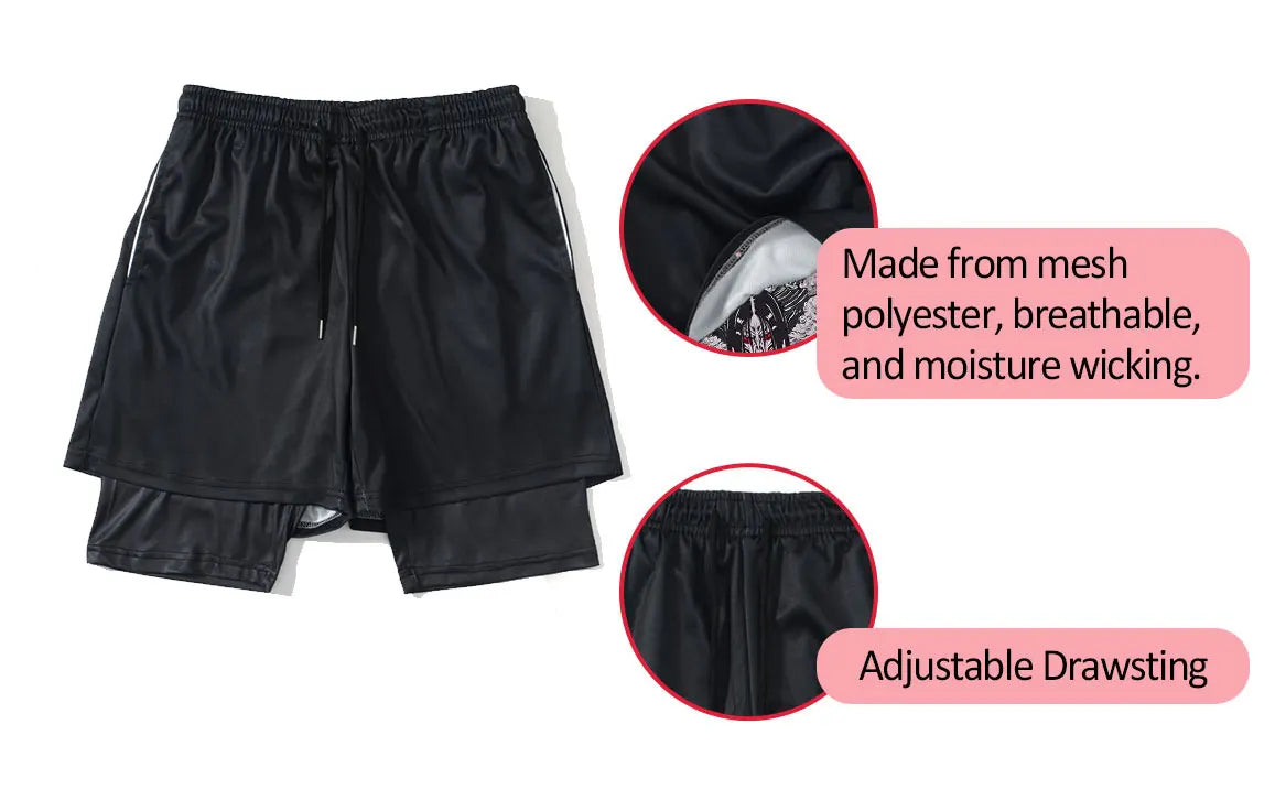 Berserk Style Compression Shirt & Shorts Set - Anime Workout Set Rash Guard