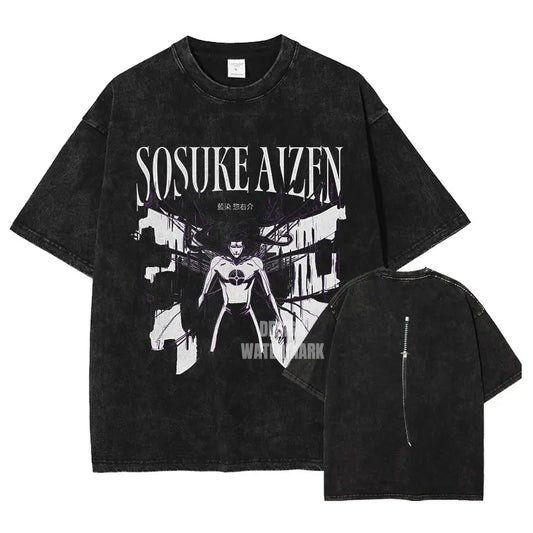 Bleach Aizen T-Shirt Oversized Style Vintage Anime Shirt