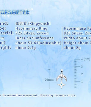 Bleach Hyorinmaru 925 Sterling Silver Anime Pendant Ring