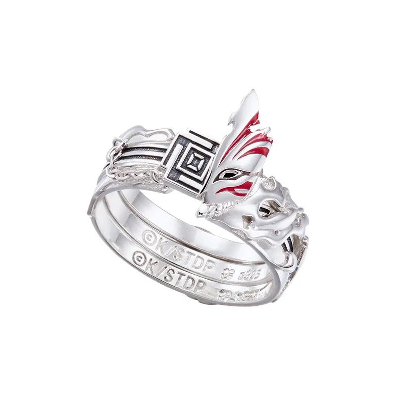 Bleach Ichigo Holo Mask Anime Ring 925 Sterling Silver