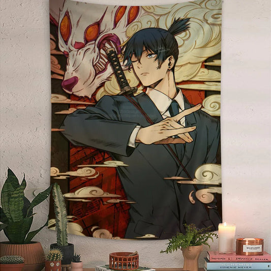 Chainsaw Man Aki & Kon Tapestry - Versatile Anime Home Decor