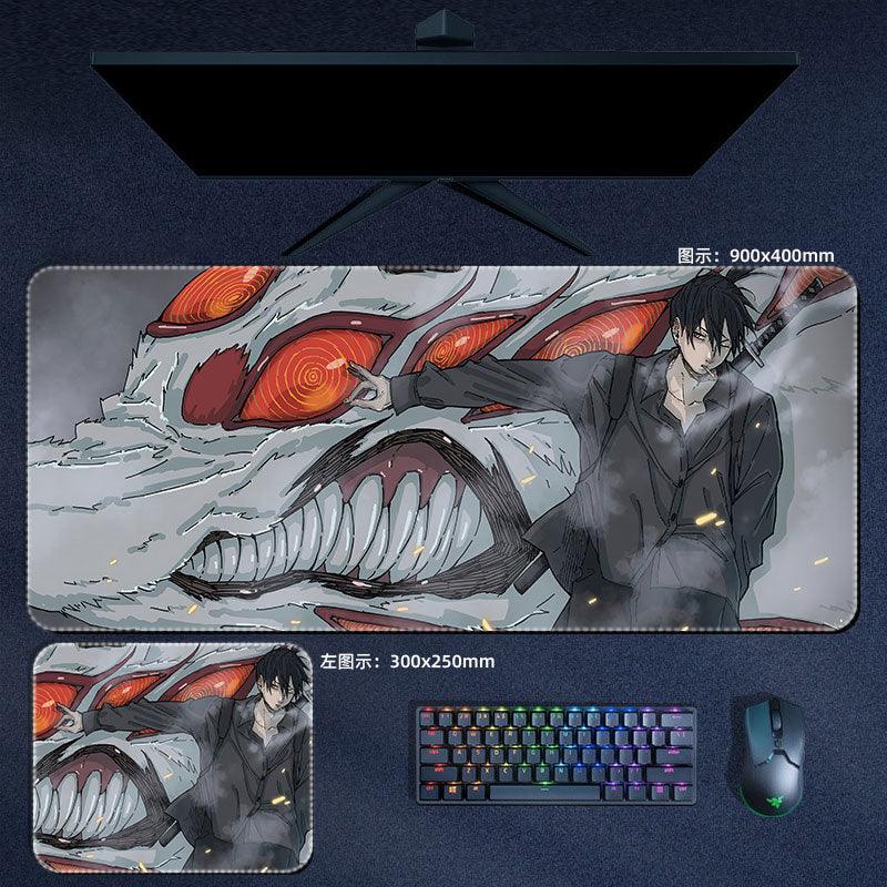 Chainsaw Man Anime Aki and Fox Devil Anime Mouse Pads Desk Mats