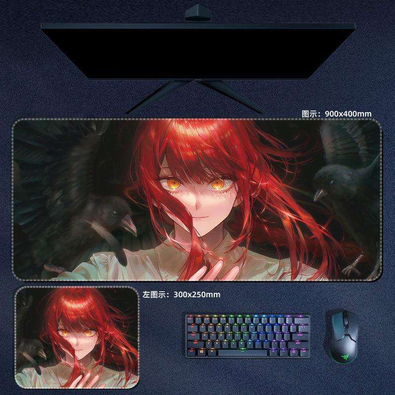 Chainsaw Man Anime Makima Glowing Anime Mouse Pads Desk Mats