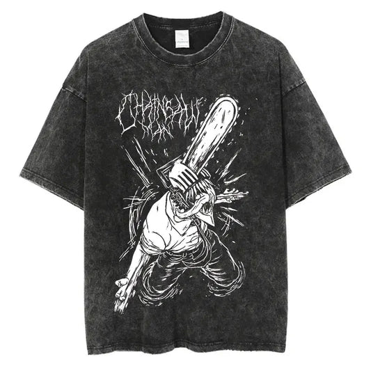 Chainsaw Man Denji Shirt Vintage Style Anime Graphic Tee