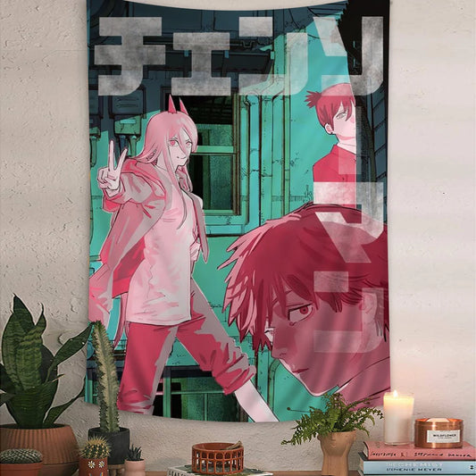 Chainsaw Man Division Trio Tapestry - Versatile Anime Home Decor