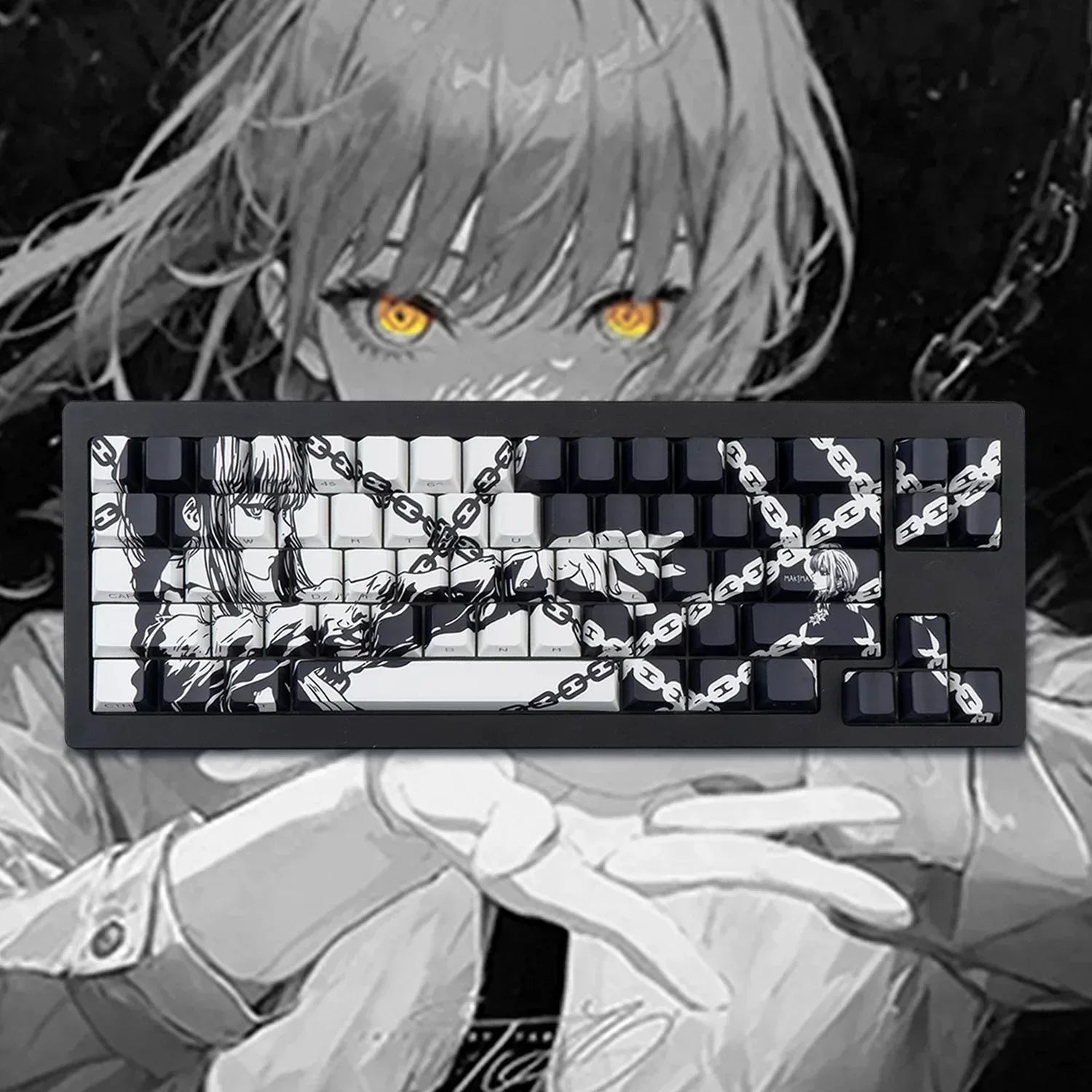 Chainsaw Man Makima Keycaps Cartoon 129 Keys Anime Keycaps