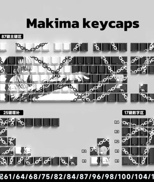 Chainsaw Man Makima Keycaps Cartoon 129 Keys Anime Keycaps