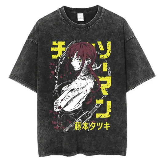 Chainsaw Man Makima Shirt Vintage Style Anime Graphic Tee