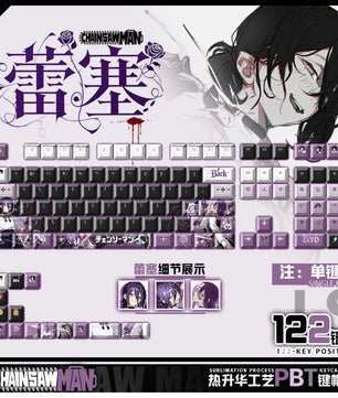 Chainsaw Man Reze Translucent Anime Theme Keycaps 122 Set