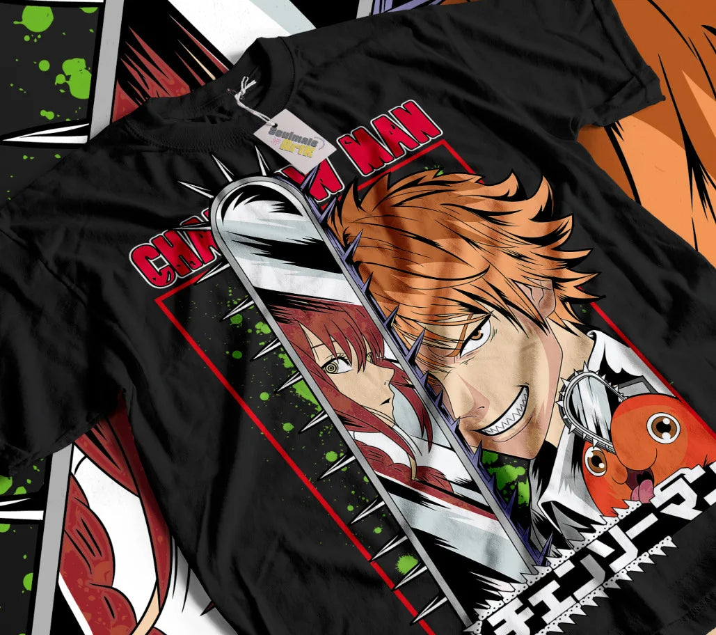 Chainsaw Man Shirt Denji Makima Cotton Anime Shirt