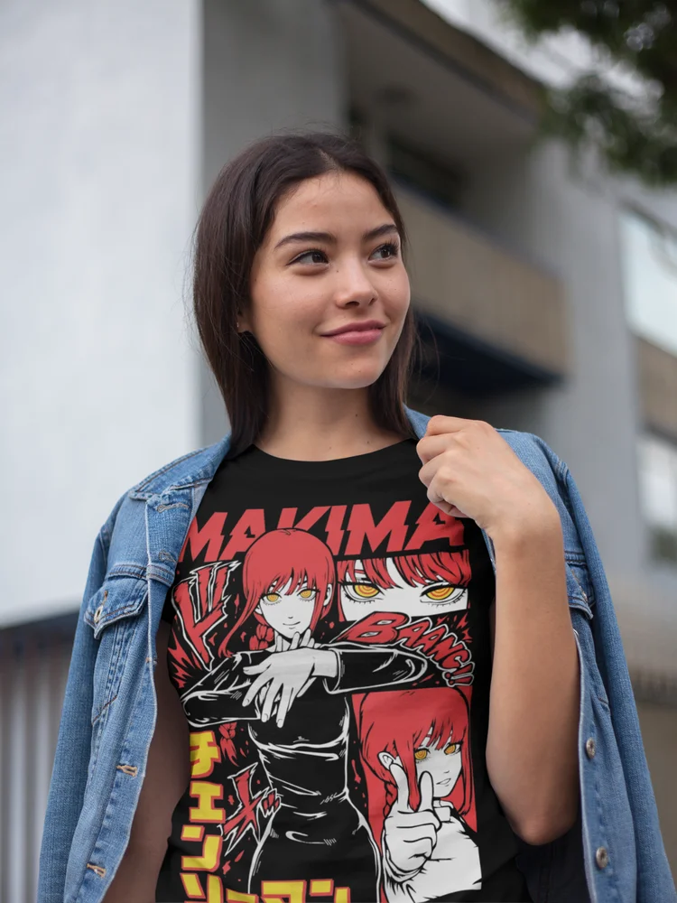 Chainsaw Man Shirt Makima Anime Shirt Cotton