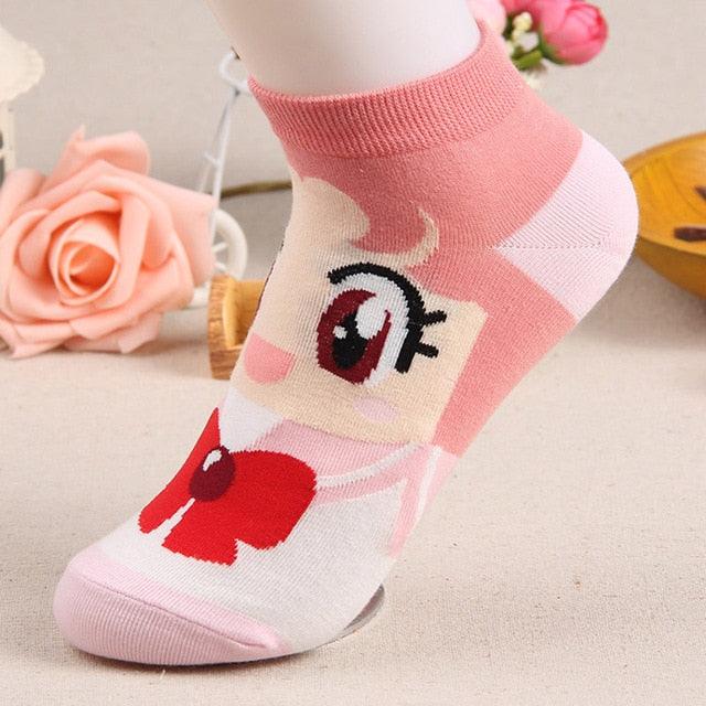 Cute Sailor Moon Character Women's Socks Breathable Soft Cotton