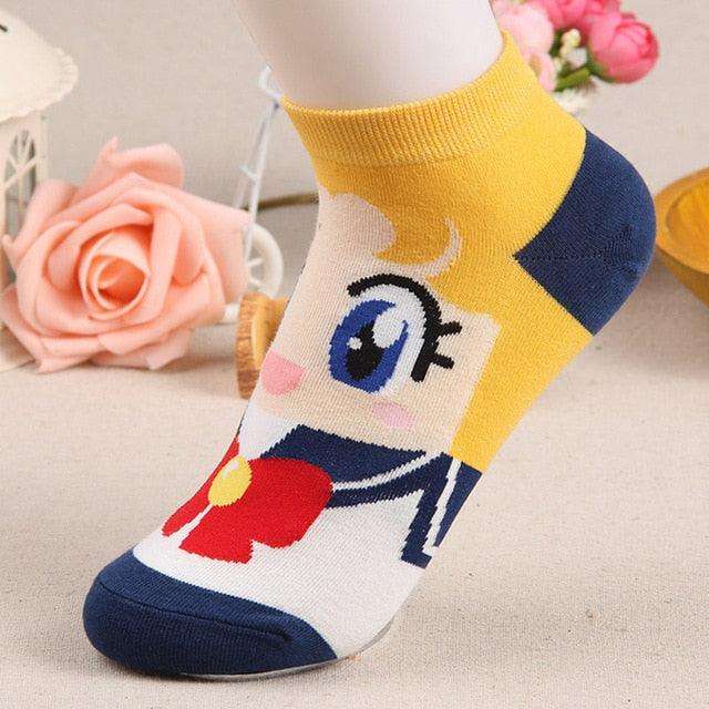 Cute Sailor Moon Character Women's Socks Breathable Soft Cotton