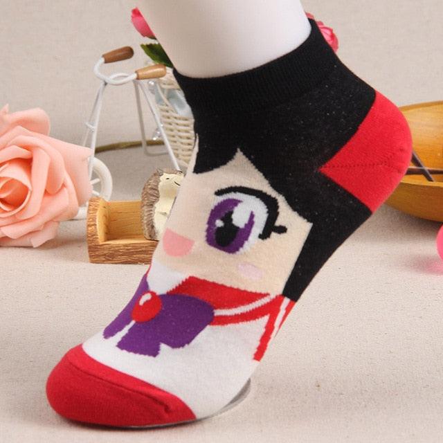 Cute Sailor Moon Character Women's Socks Breathable Soft Cotton