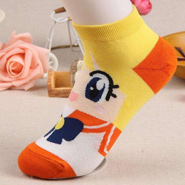 Cute Sailor Moon Character Women's Socks Breathable Soft Cotton