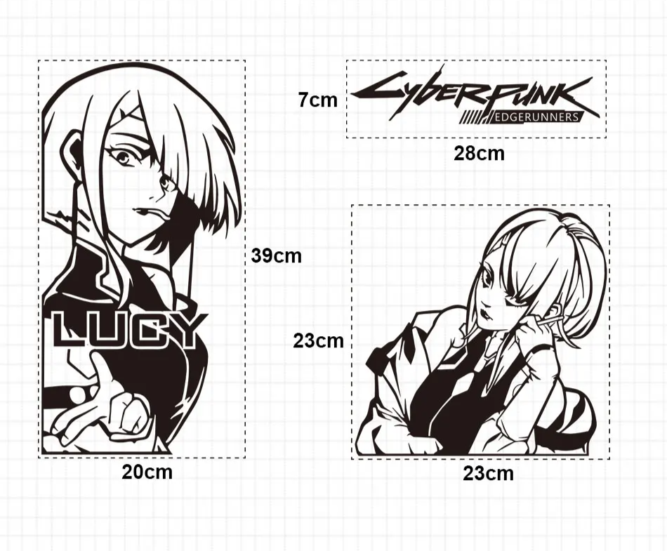 Cyberpunk Edgerunners Lucy PC Case Anime Sticker Decal