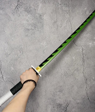 Demon Slayer Sanemi Shinazugawa Nichirin Katana 1:1 Scale Anime Prop Replica Bamboo Sword