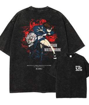 Dandadan Momo & Okarun Shirt Vintage Oversized Style Anime Shirt