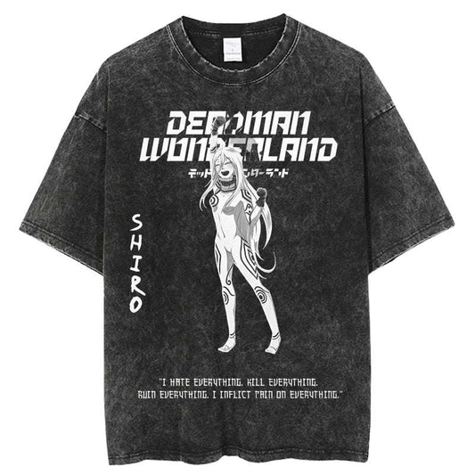 Deadman Wonderland Shirt Shiro Oversized Anime T-shirt Graphic