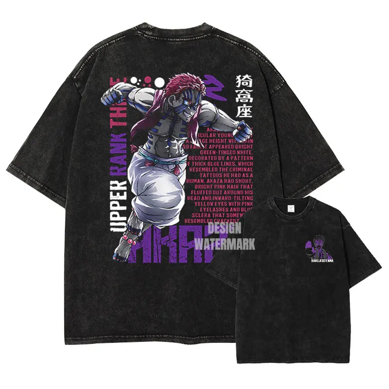 Demon Slayer Akaza Shirt Oversized Style Anime Shirt