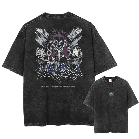 Demon Slayer Akaza Shirt Oversized Style Anime Shirt