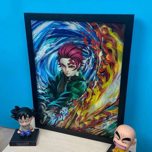 Demon Slayer Anime 3D Lenticular Print Anime Poster Tanjiro, Inosuke, Zenitsu