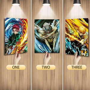 Demon Slayer Anime 3D Lenticular Print Anime Poster Tanjiro, Inosuke, Zenitsu