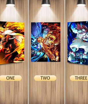 Demon Slayer Anime Rengoku and Akaza 3D Anime Poster Wall Art
