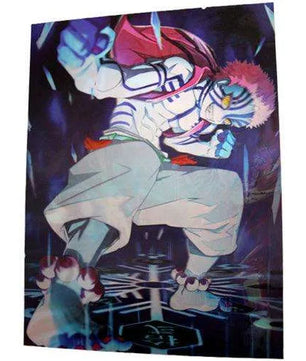 Demon Slayer Anime Rengoku and Akaza 3D Anime Poster Wall Art