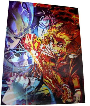 Demon Slayer Anime Rengoku and Akaza 3D Anime Poster Wall Art